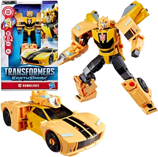 Hasbro Transformers EarthSpark deluxe figuur Bumblebee 2-in-1 (robot en sportauto)