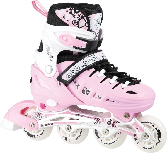 Verstelbare kinderschaatsen 4-in-1 NILS Extreme roze – M (35-38)