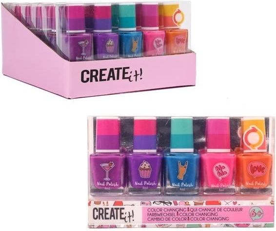 Create it! kleurrijke nagellak die van kleur verandert – set van 5 stuks