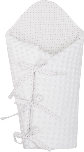 Luxe vetersluier van minky NEW BABY wit 75 × 75 cm