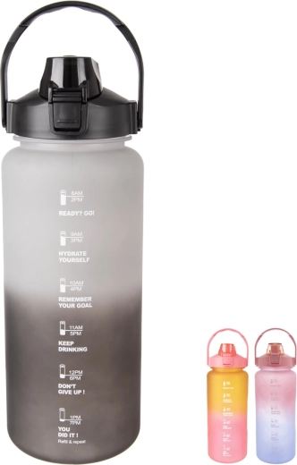 Sportfles voor drinken 2 l met tijdsaanduiding, mix van kleuren