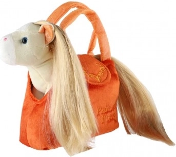 Pluche handtas met paardje – oranje