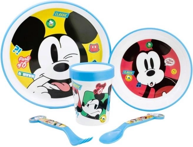 Plastic eetset Mickey Mouse 5 stuks - 1 stuk