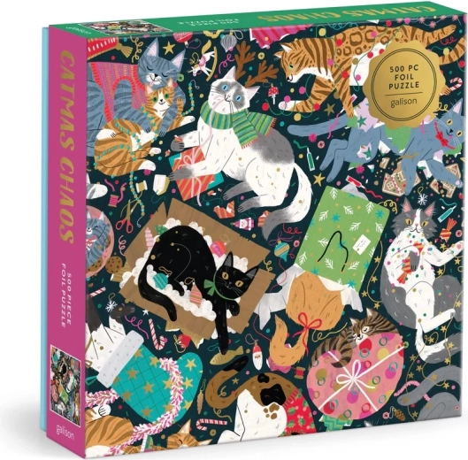 Galison foliepuzzel Kerstkatten 500 stukjes