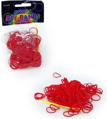 Set elastische loombandjes voor het maken van sieraden – rood (250 stuks)