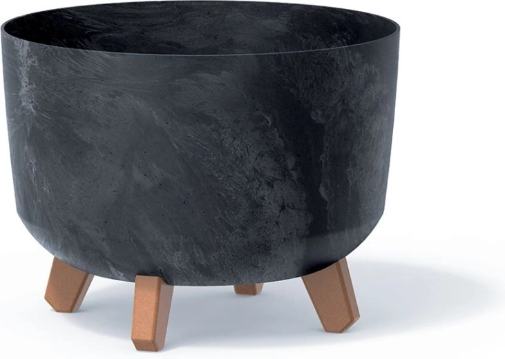 Bloempot met betoneffect 29 cm antraciet