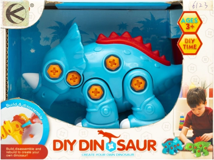 Kleurrijke dinosaurus om te schroeven - 1 stuk