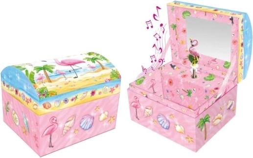 Pecoware muzikaal juwelendoosje met flamingo