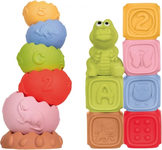 Montessori bouwset en sensorische piramide 13 stuks