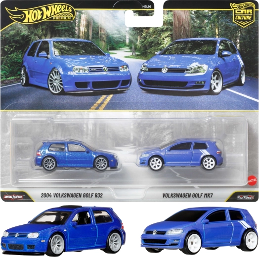 Hot Wheels Premium set van 2 auto’s Volkswagen Golf R32 (2004) en Golf MK7