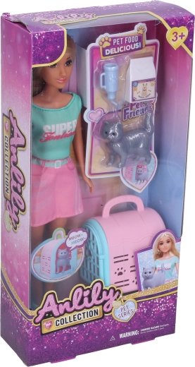 Pop met kat 30 cm - 1 stuk