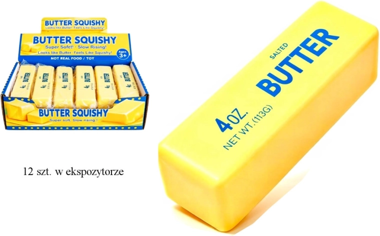 Antistress-knijpfiguur boter (geel)