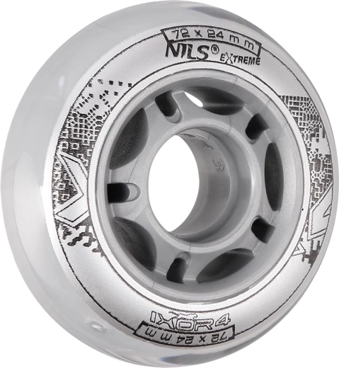 Wielen voor in-line skates NILS EXTREME PU 72 × 24 transparant (4 stuks)