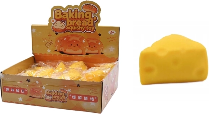 Antistress knijpspeeltje in de vorm van kaas - 1 stuk