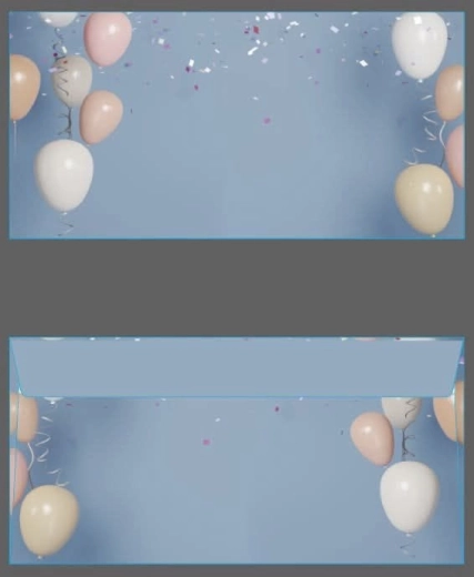Gekleurde DL-envelop met ballonmotief