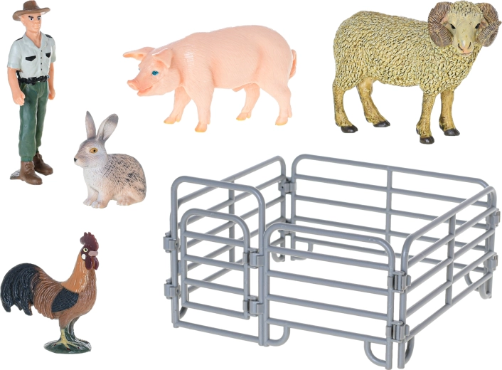 Speelscène met omheining en figuurtjes