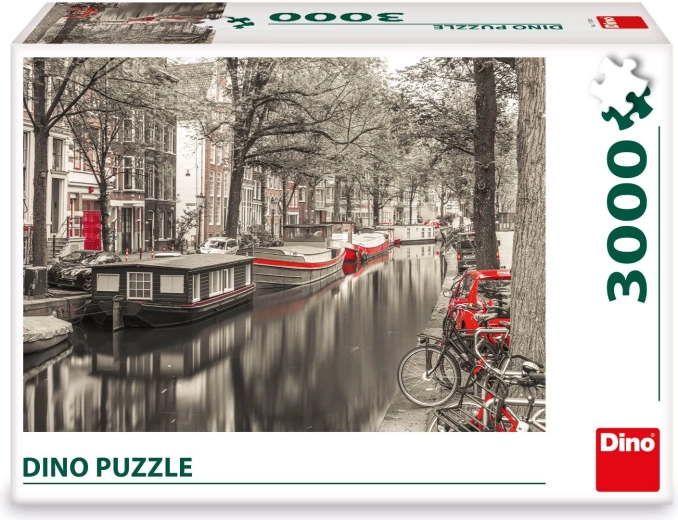 Stijlvol motief van een Amsterdams kanaal