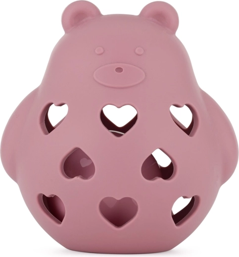 Petite&Mars siliconen rammelaar en bijtring Bear Basil dusty rose