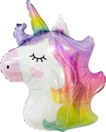 Folieballon eenhoorn – glanzende regenboog