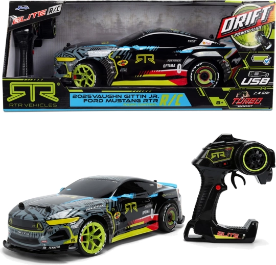 Op afstand bestuurbare Ford Mustang RTR 2025 Vaughn Gittin Jr. 1:10 met drift en Turbo Boost