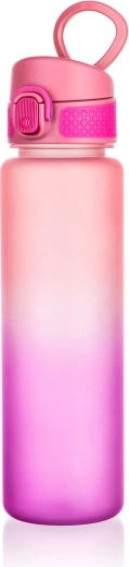 Sportwaterfles 750 ml paars‑roze met vergrendelbare dop