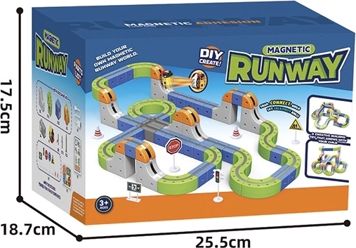 Magnetische kleurrijke racebaan met trein – 123 onderdelen