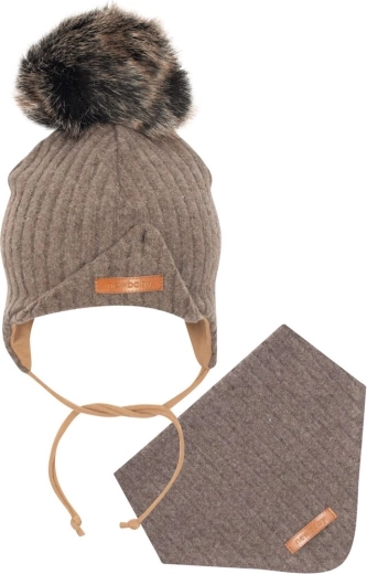 Babymuts met sjaaltje New Baby Special One bruin
