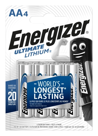 Energizer Ultimate Lithium AA penlitebatterijen 1,5 V – 4 st.