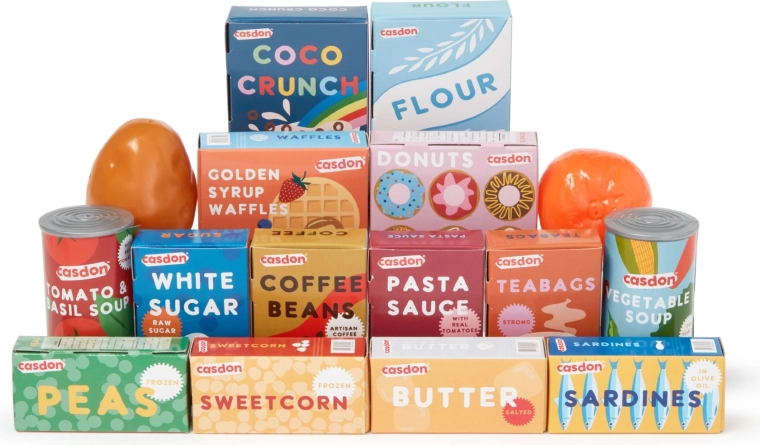 Rijke set etenswaren voor realistisch spel