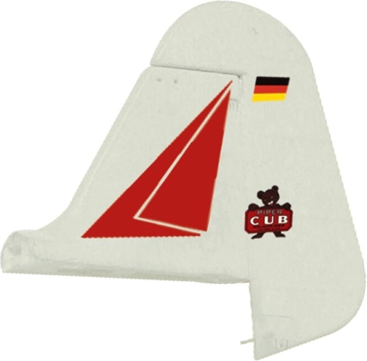 Richtingsvin met richtingsroer voor Piper Super Cub EP-Pro, rood