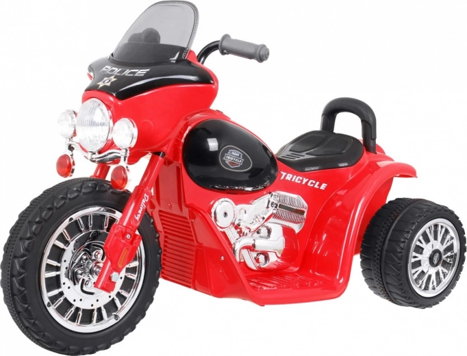 Elektrische kinderchopper met 3 wielen en LED-verlichting – Rood