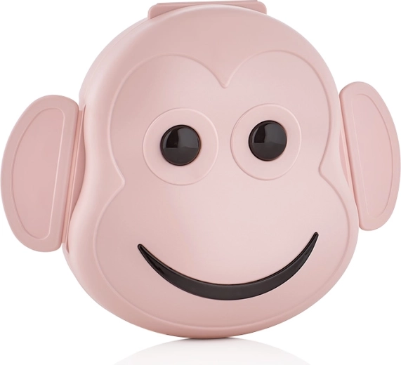 Kunststof lunchbox met aapjesmotief 15,5 × 18 × 9 cm