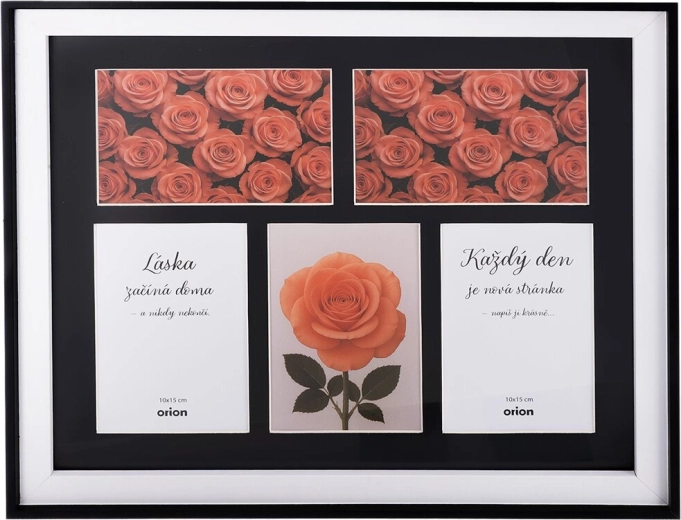 Houten collage-fotolijst voor 5 foto’s 10 × 15 cm, zwart