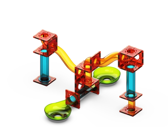 Transparante, kleurrijke onderdelen voor leerzaam speelplezier