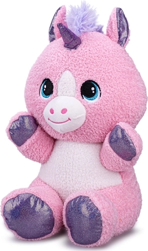 Pluchen zittende eenhoorn 16,5 cm