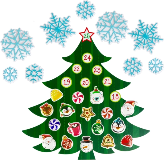 Kerst zelfklevende adventskalender voor aan de muur