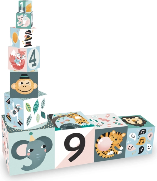 Stapel Toren van Blokken met Illustraties door Michelle Carlslund