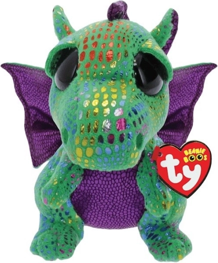 Pluche knuffel TY groene draak Cinder 42 cm