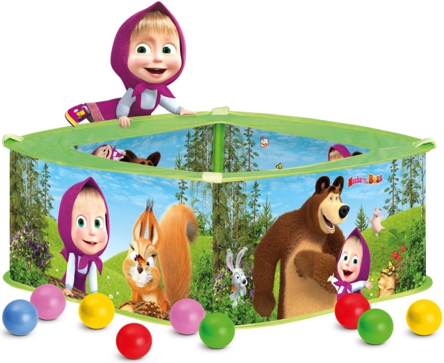 Bino kinderballenbad met ballen Masha en de Beer