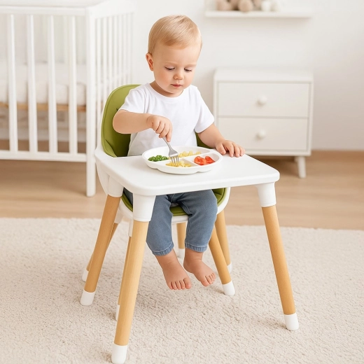 3-in-1: hoge stoel, lage stoel en set met tafeltje