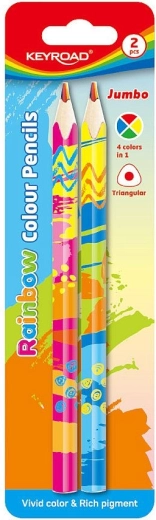 Kleurpotloden KEYROAD Magic jumbo driehoekig, 2 stuks