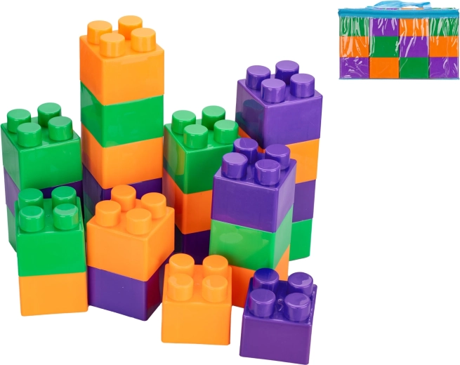 Bouwblokken 9 cm, 24 stuks in tas