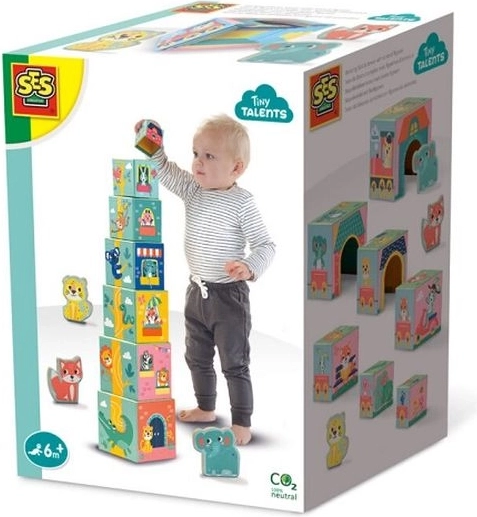 SES Blokkentoren met dieren Tiny Talents