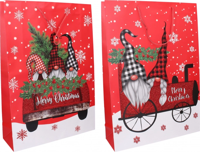 Cadeautas XL kerst 40 × 56 × 13 cm, 2 motieven