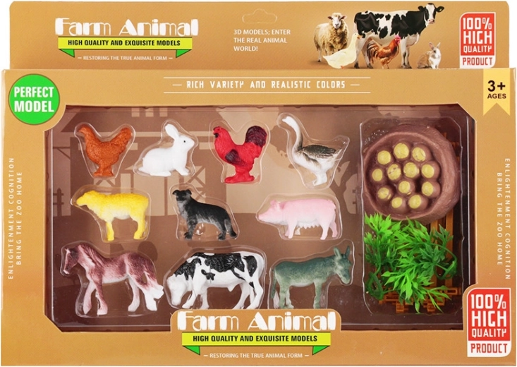 Set boerderijdieren met boerderij (10 stuks)