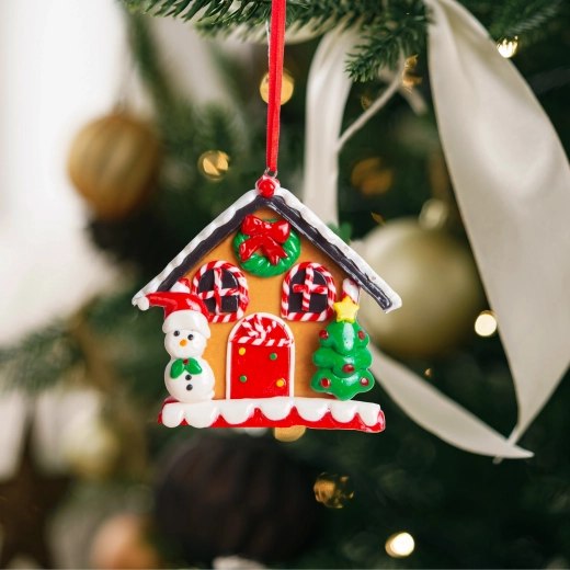 Kerstdecoratie met magneet, 2-in-1 peperkoekhuisje met sneeuwpop
