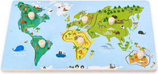 Educatieve houten wereldkaart voor kinderen