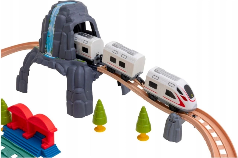 Meerniveaus-spoor met tunnel en brug