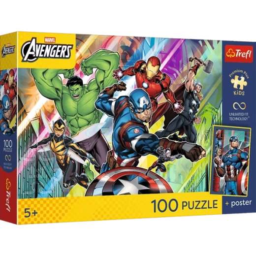 100 stukjes en dynamisch Marvel Avengers-motief