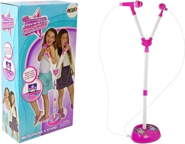Dubbele karaoke-microfoon voor kinderen met standaard en lichten, MP3